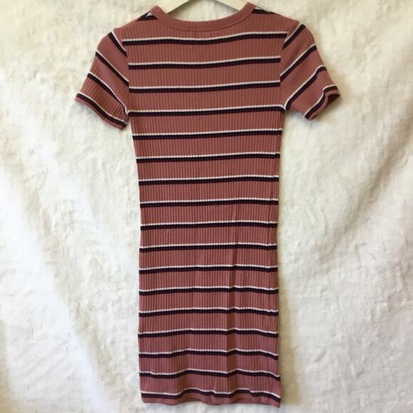 Forever 21 Dusty Pink mixed Striped T-shirt Dress - Picture 9 of 9